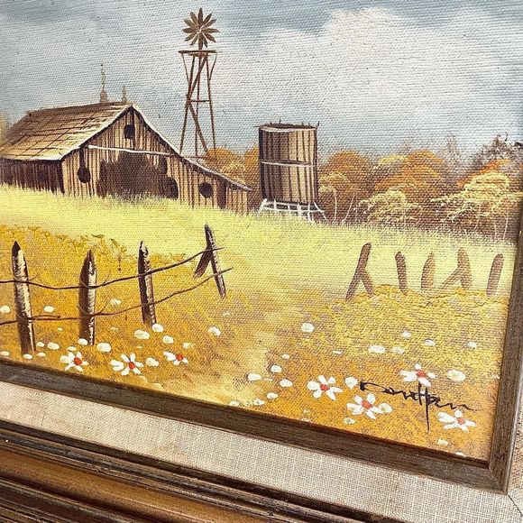 👵🏻SOLD❤️ Signed painting in original frame. Vintage. 15” x 13.25” - Picture 2 of 4